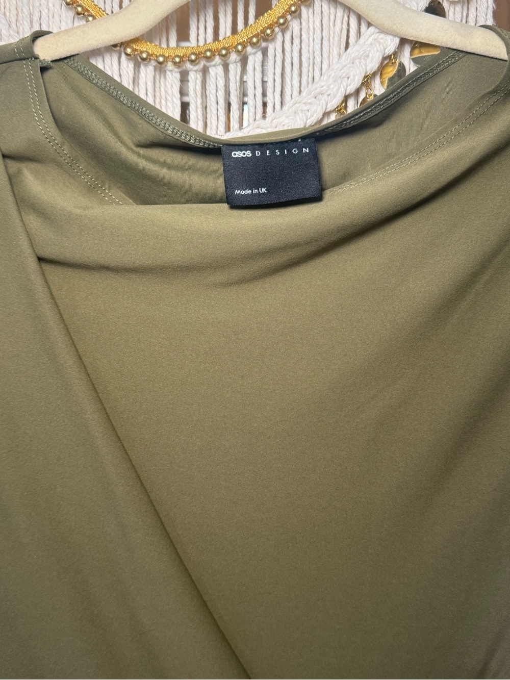 🫒🕊️ ASOS Olive Wrap Tie-Detail Mini Dress 🕊️🫒 - Picture 6 of 7